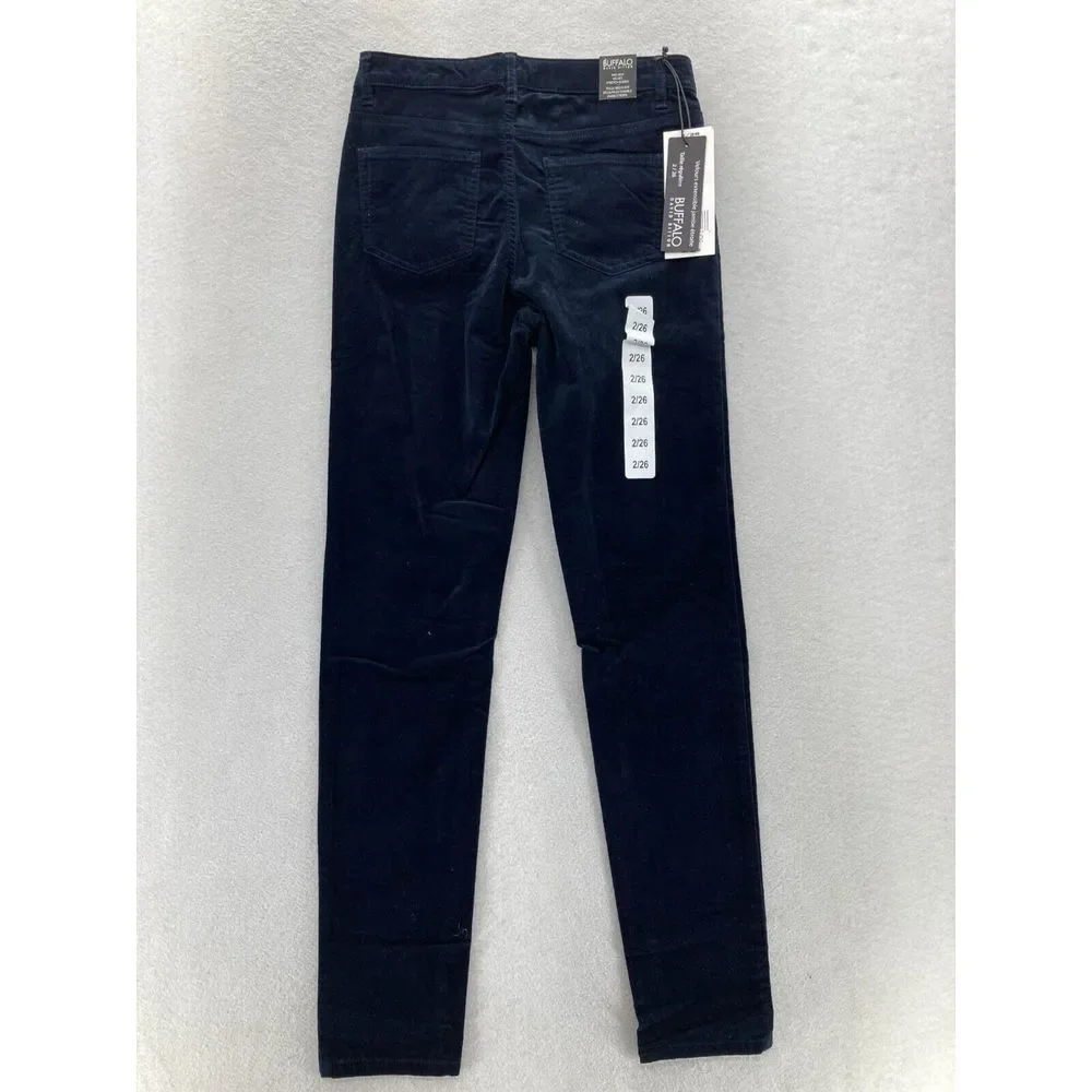 Buffalo David Bitton Marvel‎ Velvet Skinny Ankle Pants Women's 2/26 Blue Stretch - Picture 13 of 13